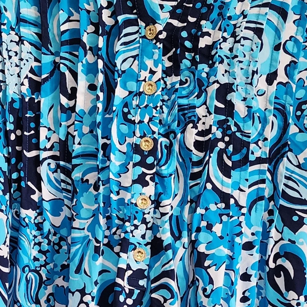 Lilly Pulitzer Chilly Lilly Seana Tunic VNeck DRESS • Mermaidzing • LSleeve • L - Picture 4 of 12